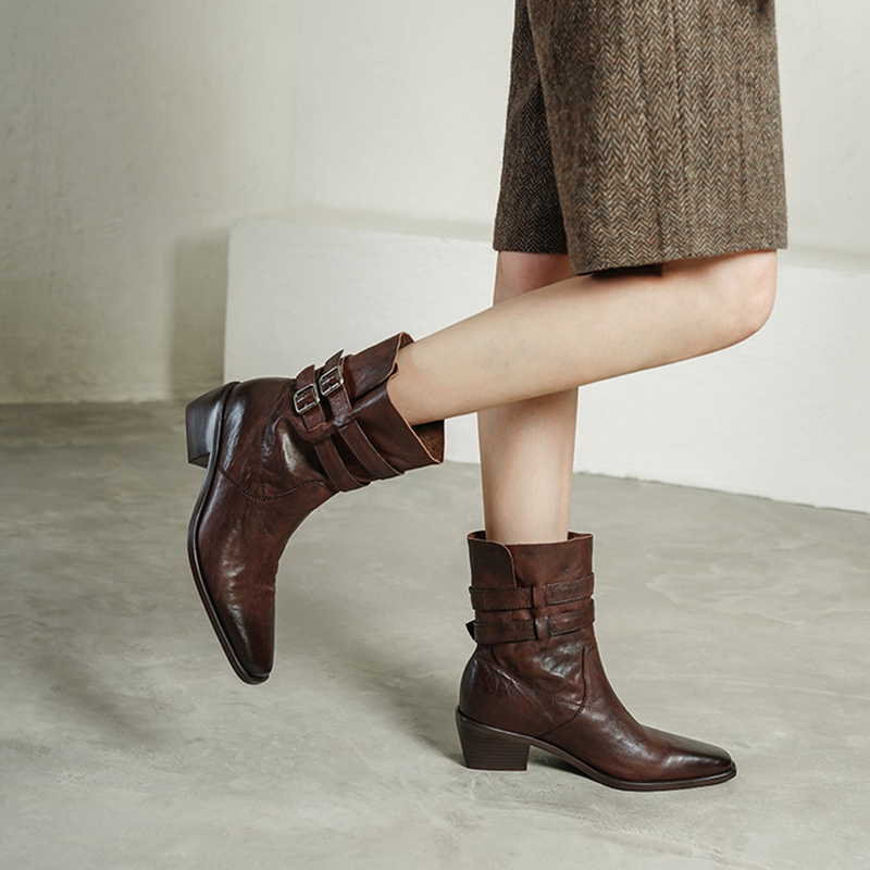 NEW Autumn Women Boots Genuine - đánh giá và giá Leather Classic Strap